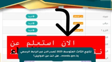 نتائج الثالث المتوسط 2025 تصدر الآن عبر الرابط الرسمي moedu.gov.iq.. هل أنت من الأوائل؟